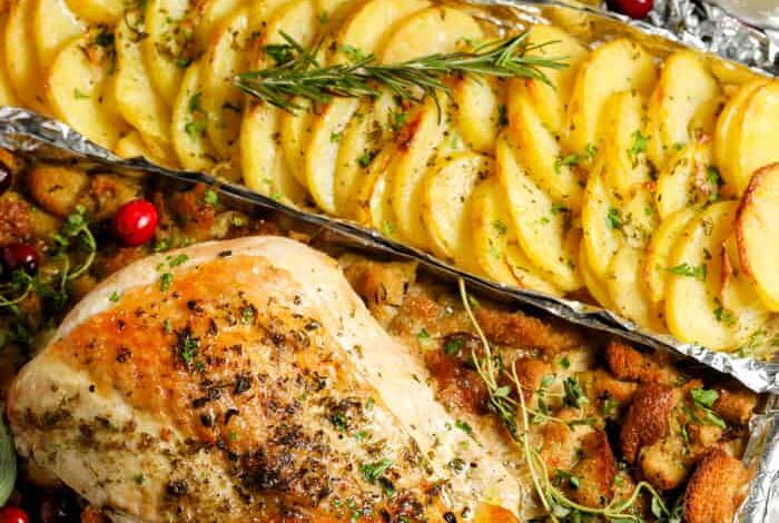 One Pan Turkey Dinner (5 Dishes in 1 Pan!)