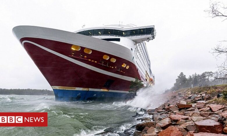 Stranded passenger ferry Viking Grace towed to Finnish port