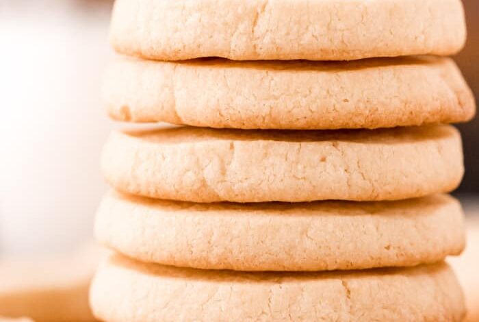 a stack of icebox cookies with butter