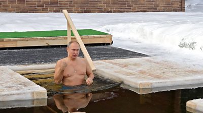 Putin taking icy swim