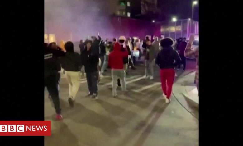 US police vehicle ploughs into crowd watching 'burnouts'