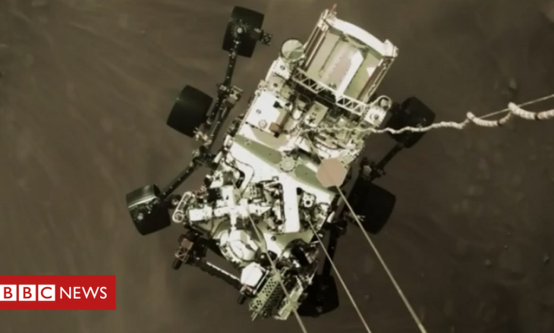 Mars landing: Photo shows Perseverance rover during landing