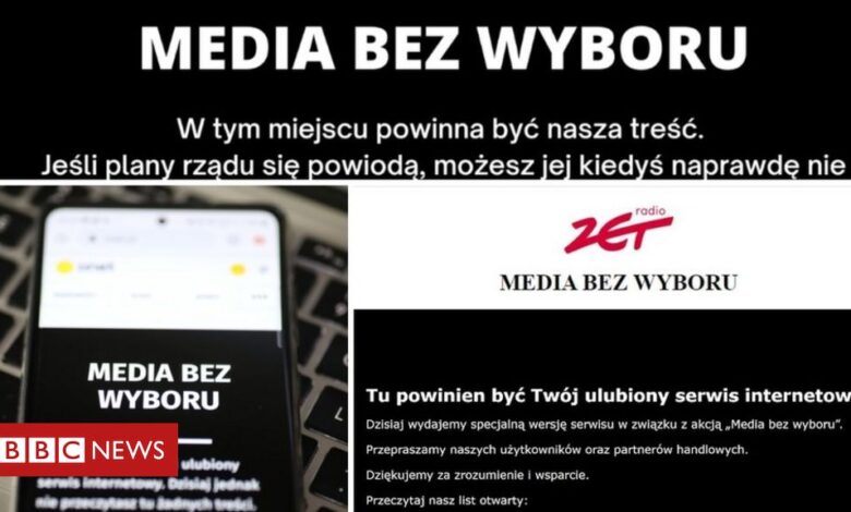 Polish blackout protest in private media over tax plan