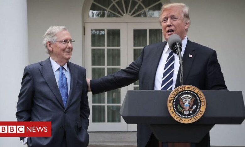Trump attacks "dour" leader McConnell