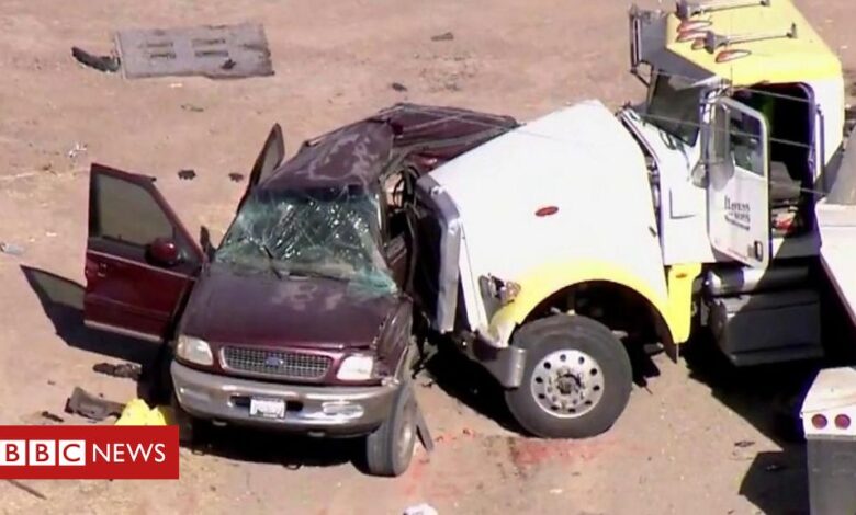 Thirteen die in southern California crash near Mexico border