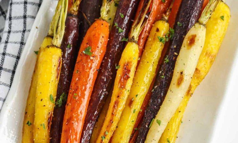Roasted Rainbow Carrots - Spend With Pennies