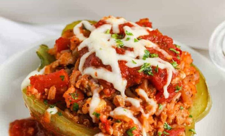 Ground Turkey Stuffed Peppers - Spend With Pennies
