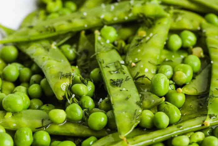 close up of Butter Peas on a white plate