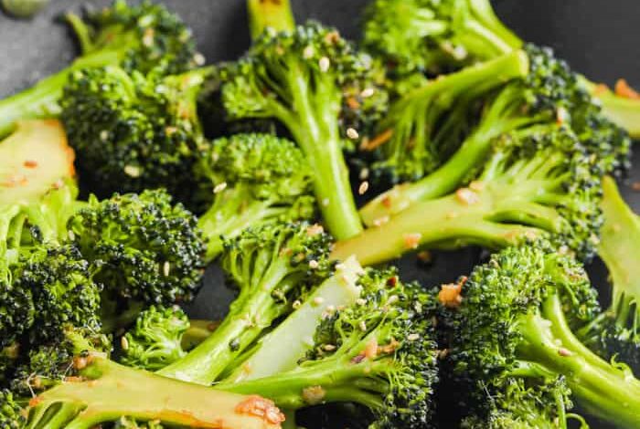 Sesame Broccoli Stir Fry cooking in a pan