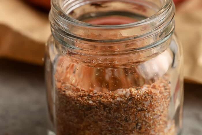 seasoning in a glass jar