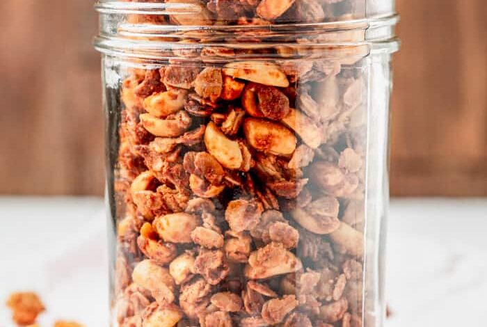 Peanut Butter Granola in in a cup