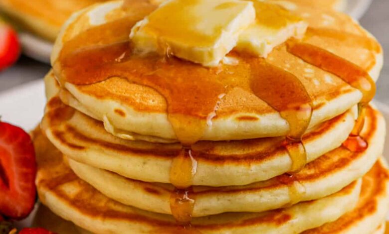 buttermilk pancakes on a plate