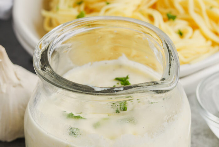 Garlic Cream Sauce in a jar