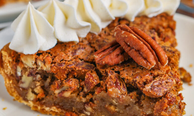 pecan pie on a plate