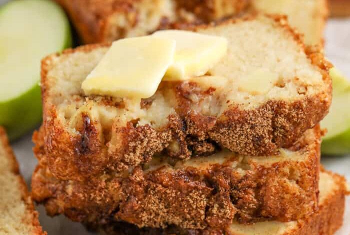 stack of Warm Apple Bread slices