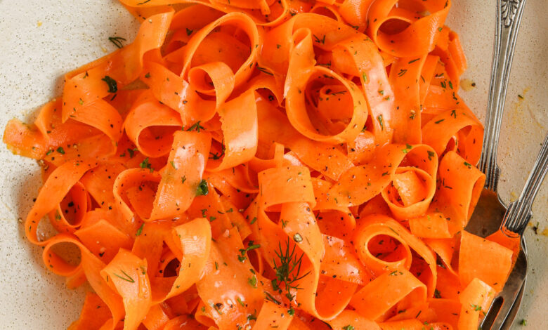 A serving dish of Carrot Salad