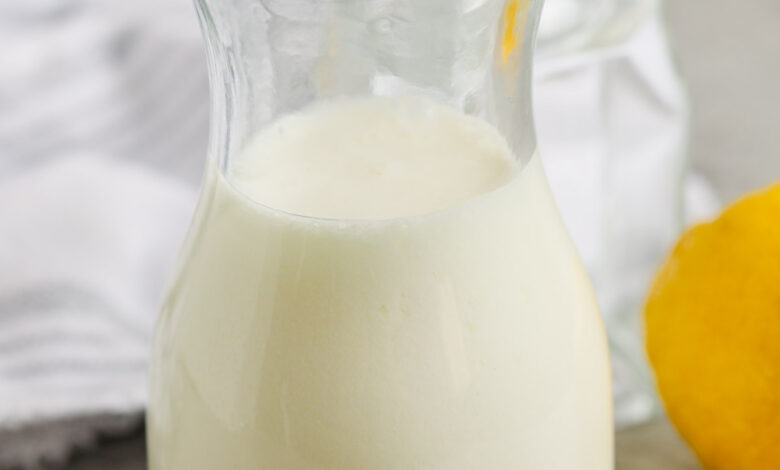 Easy Buttermilk Substitute in a clear jar