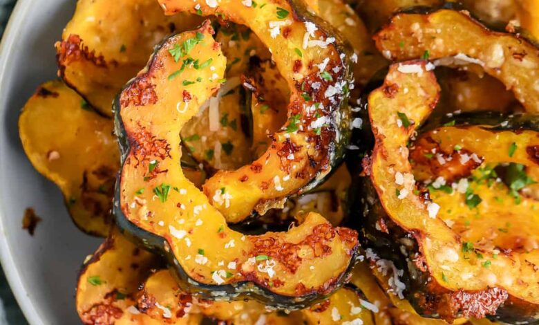 Parmesan Baked Acorn Squash - Spend With Pennies