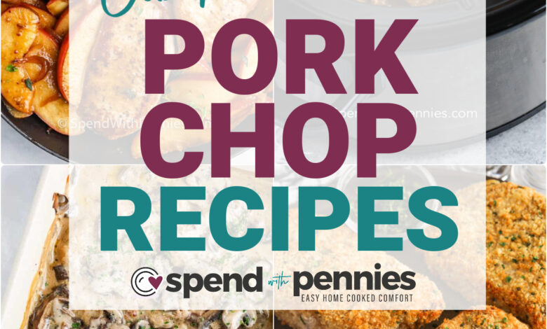a collage of pork chop recipes