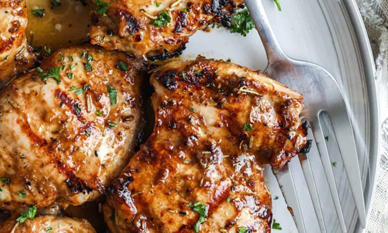 Grilled Chicken Thighs on a plate