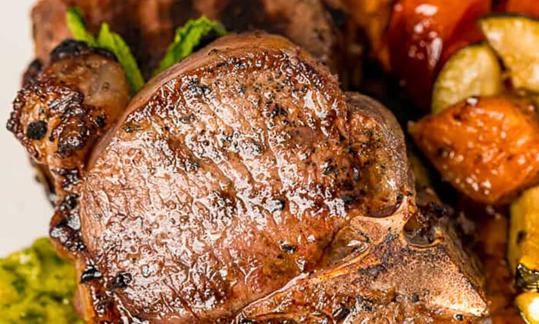 plated Grilled Lamb Chops