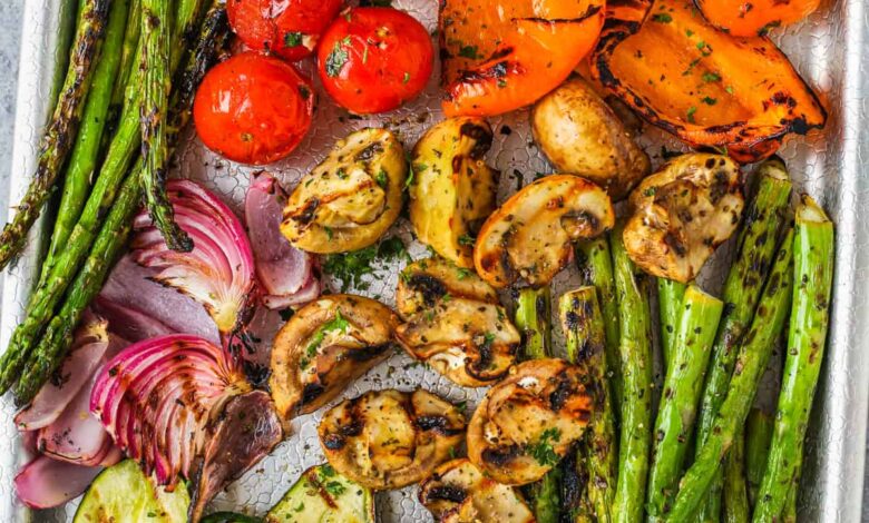 Grilled Vegetables cooked in a sheet pan