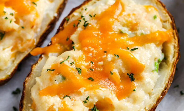 close up of Loaded Baked Potatoes
