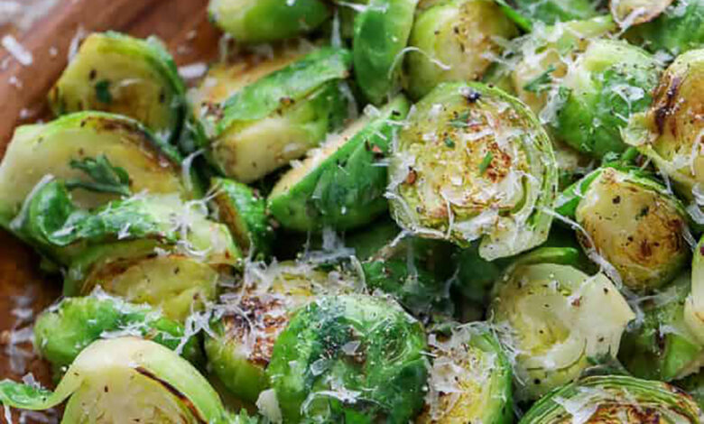 plated Sauteed Brussel Sprouts