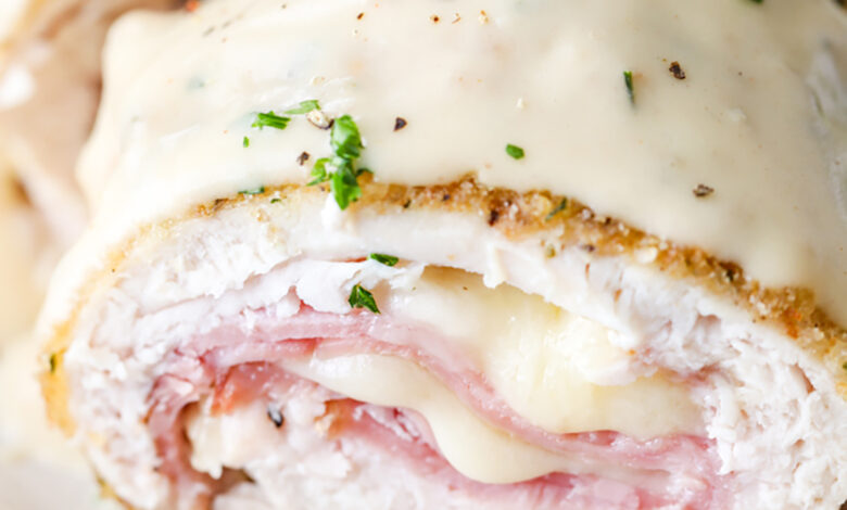 close up of Chicken Cordon Bleu