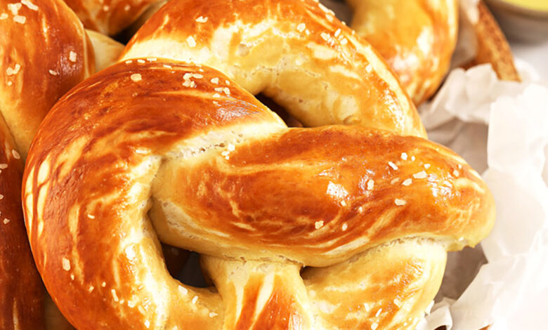 oven baked soft pretzels in a bowl