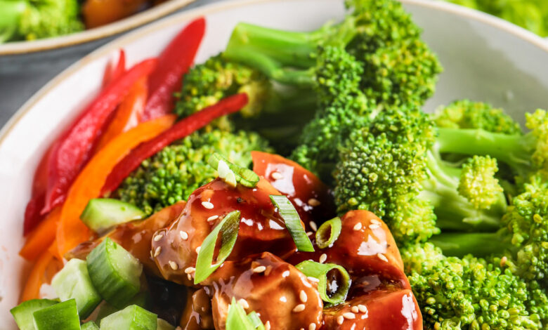plated Teriyaki Chicken Bowls