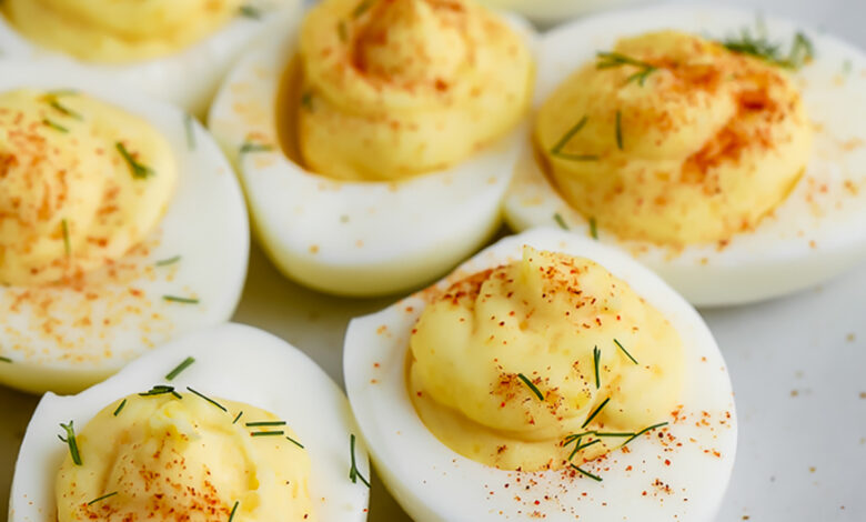 plated Deviled Eggs Recipe