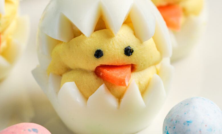 plate of Deviled Egg Chicks