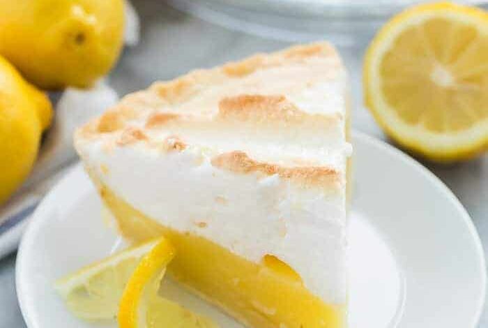 slice of lemon meringue pie