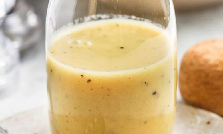 Easy Dijon Vinaigrette and a salad