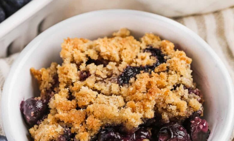 plated Blueberry Crumble