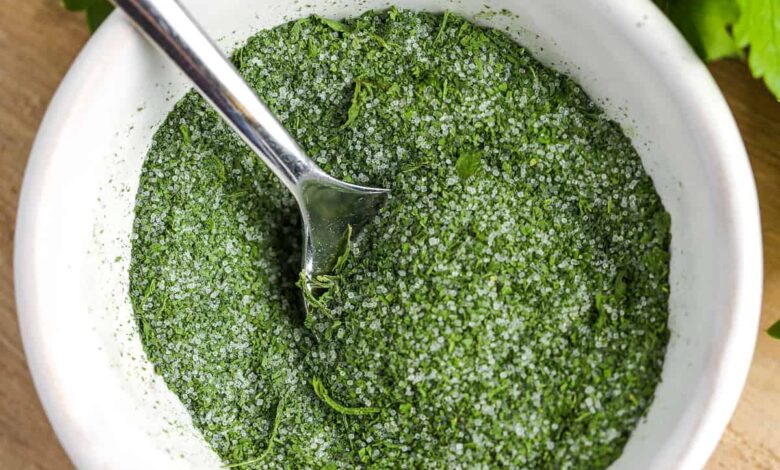 celery salt in a dish with a spoon