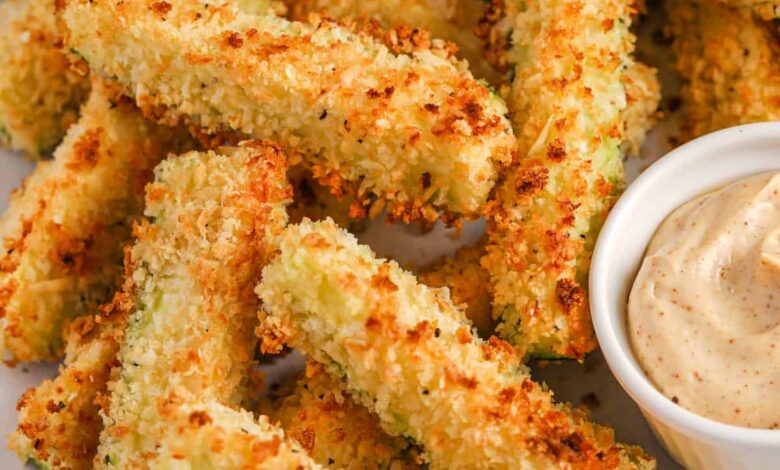 plated Crispy Zucchini Fries