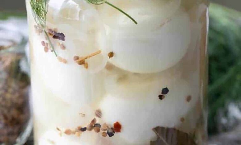 Easy Pickled Eggs in a jar