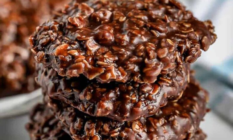 stack of No Bake Cookies