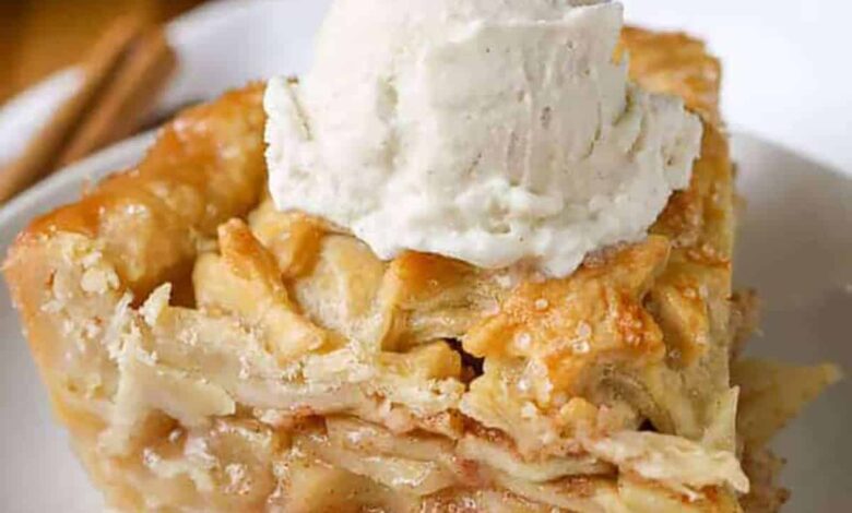 plated slice of Apple Pie