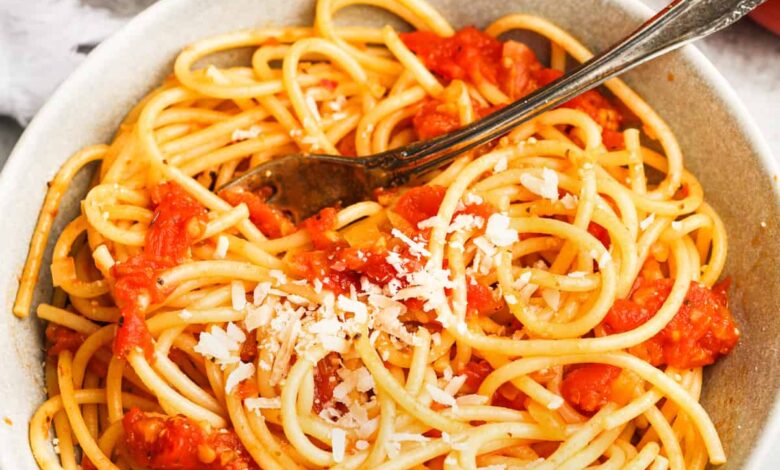 Roasted Tomato Sauce on pasta