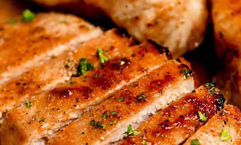 sliced Juicy Baked Pork Chops