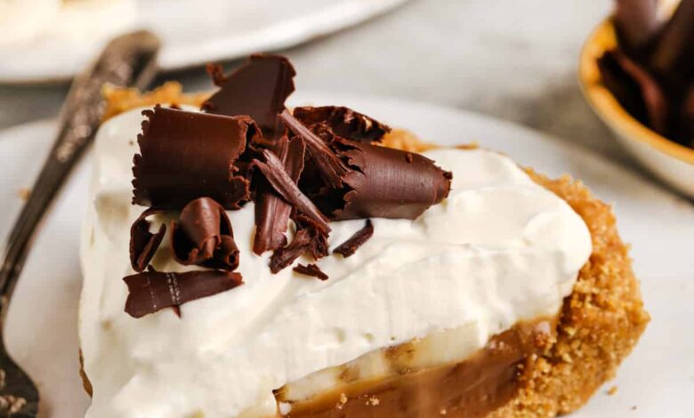 slice of Banoffee Pie on a plate