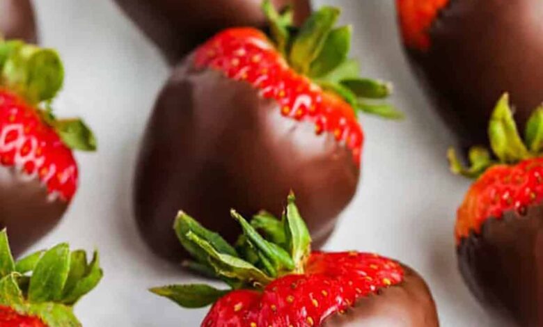 close up of Chocolate Covered Strawberries