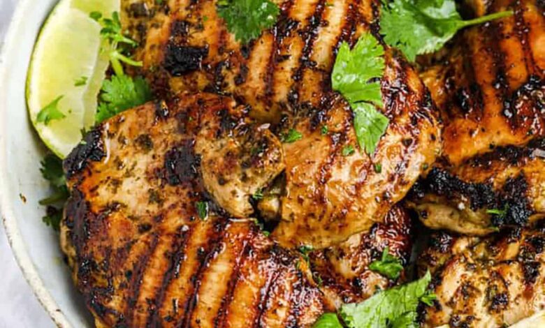 marinated Cilantro Lime Chicken on a plate