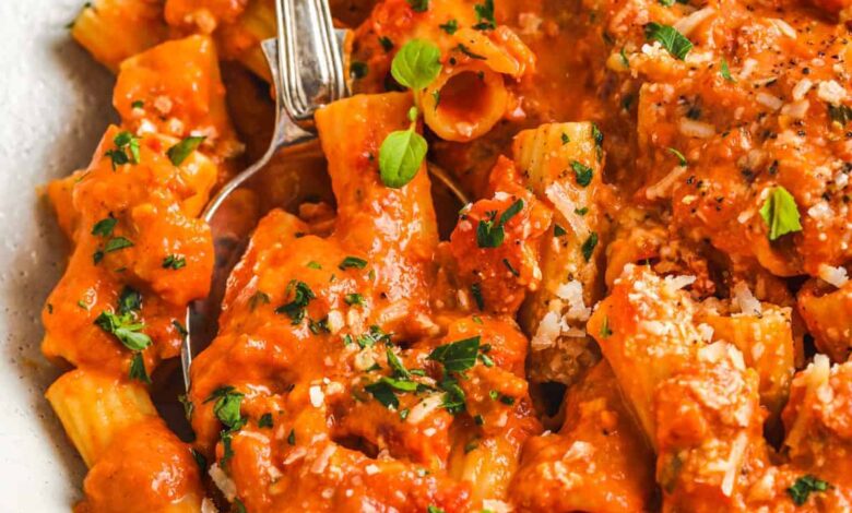 close up of Easy Vodka Sauce