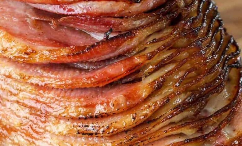 close up of Copycat Honey Baked Ham