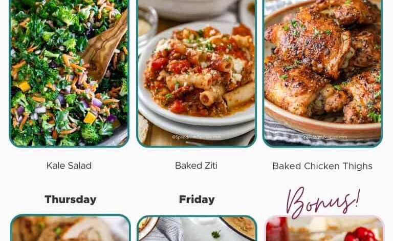 overview of weekly meal plan week of April 1